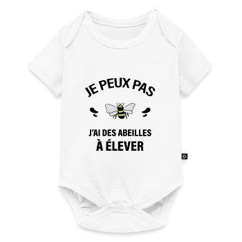 JE PEUX PAS J'AI DES ABEILLES À ÉLEVER - Body à manches courtes Premium Bébé - blanc - Devant