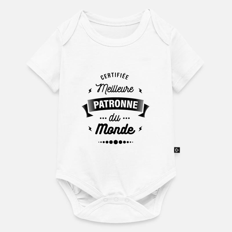 CERTIFIÉE MEILLEURE PATRONNE DU MONDE - Body à manches courtes Premium Bébé - blanc