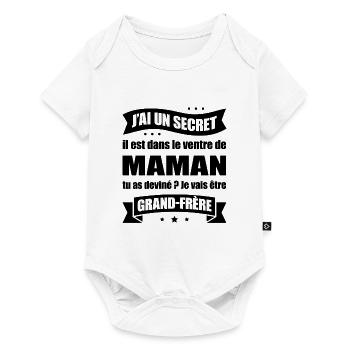 J'AI UN SECRET - JE VAIS ÊTRE GRAND FRÈRE - Body à manches courtes Premium Bébé - blanc - Devant