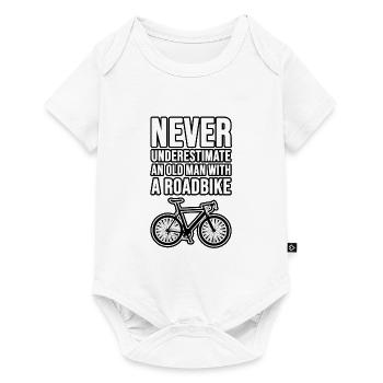 Never underestimate an old man with a Roadbike! - Baby Premium Kurzarmbody - Weiß - Vorne