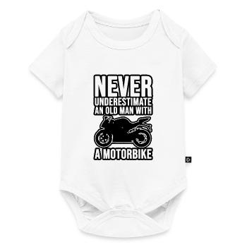 Never underestimate an old man with a motorbike ! - Body à manches courtes Premium Bébé - blanc - Devant