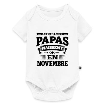 MEILLEURS PAPAS DE NOVEMBRE - Body à manches courtes Premium Bébé - blanc - Devant