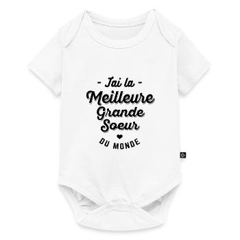 J'AI LA MEILLEURE GRANDE-SOEUR DU MONDE - Body à manches courtes Premium Bébé - blanc - Devant