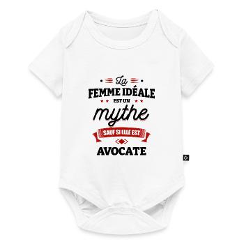 LA FEMME IDÉALE EST AVOCATE - Body à manches courtes Premium Bébé - blanc - Devant