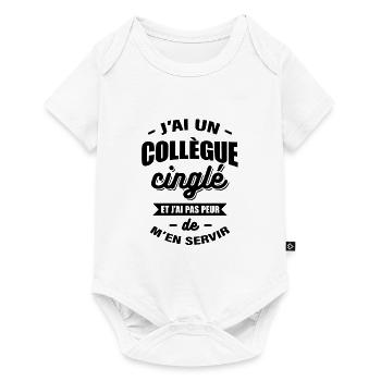 J'AI UN COLLÈGUE CINGLÉ - Body à manches courtes Premium Bébé - blanc - Devant