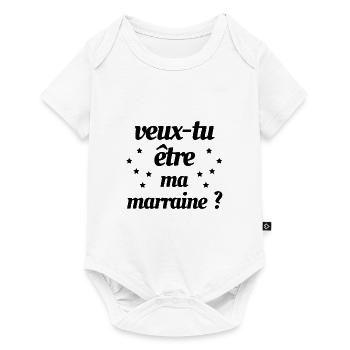 VEUX TU ÊTRE MA MARRAINE ? - Body à manches courtes Premium Bébé - blanc - Devant