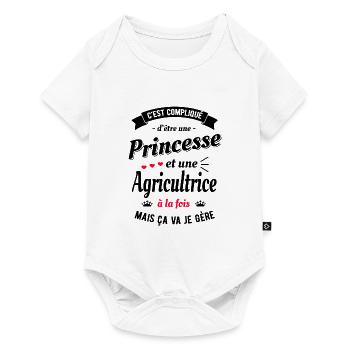 PRINCESSE ET AGRICULTRICE - Body à manches courtes Premium Bébé - blanc - Devant