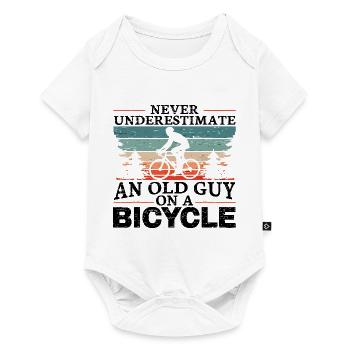 Never Underestimate An Old Man On A Bicycle Men - Baby Premium short-sleeve bodysuit - white - Front