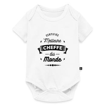 CERTIFIÉE MEILLEURE CHEFFE DU MONDE - Body à manches courtes Premium Bébé - blanc - Devant