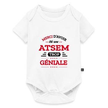 ATSEM TROP GÉNIALE - Body à manches courtes Premium Bébé - blanc - Devant