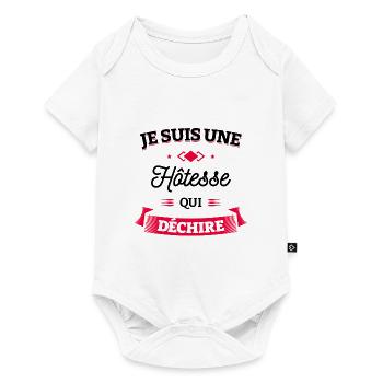 HÔTESSE QUI DÉCHIRE - Body à manches courtes Premium Bébé - blanc - Devant