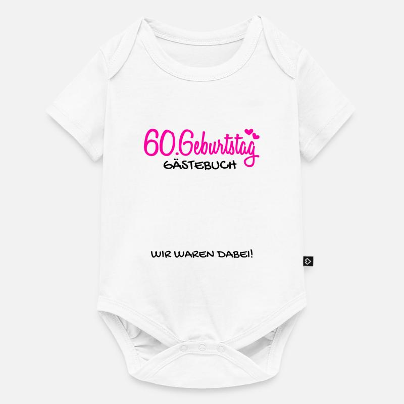 60. Geburtstag Gästebuch Deko Geschenk - Baby Premium Kurzarmbody - Weiß
