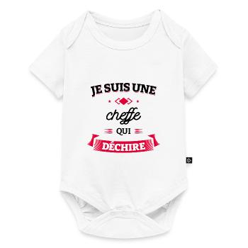 CHEFFE QUI DÉCHIRE - Body à manches courtes Premium Bébé - blanc - Devant