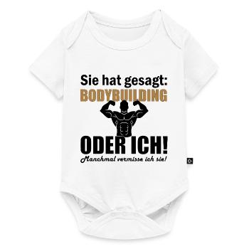Bodybuilding - Baby Premium Kurzarmbody - Weiß - Vorne