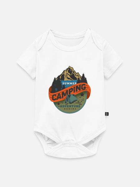 Sommer Camping Abenteuer beginnt - Baby Premium Kurzarmbody - Weiß
