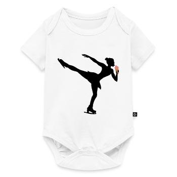 Eiskunstlauf Eis Dessert Silhouette - Baby Premium Kurzarmbody - Weiß - Vorne