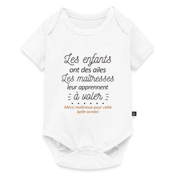 CADEAU MERCI MAITRESSE ENFANTS - Body à manches courtes Premium Bébé - blanc - Devant