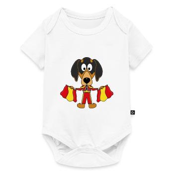 DACKEL - HUND - TORERO - STIERKÄMPFER - KINDER - Baby Premium Kurzarmbody - Weiß - Vorne