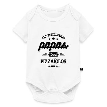 LES MEILLEURS PAPAS SONT PIZZAÏOLOS - Body à manches courtes Premium Bébé - blanc - Devant