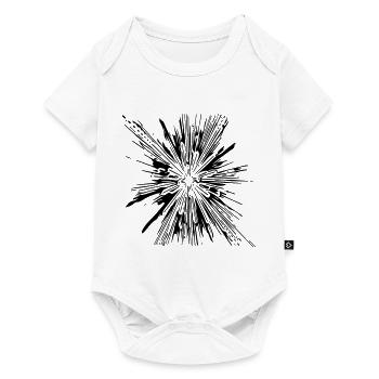 Explosion - Vintage Vector Linien - Baby Premium Kurzarmbody - Weiß - Vorne