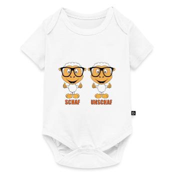 SCHAF - UNSCHAF - BRILLE - SEHTEST - OPTIKER - FUN - Baby Premium Kurzarmbody - Weiß - Vorne