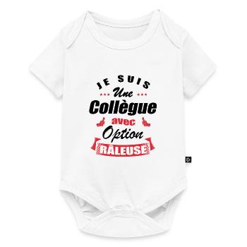 COLLÈGUE AVEC OPTION RÂLEUSE - Body à manches courtes Premium Bébé - blanc - Devant