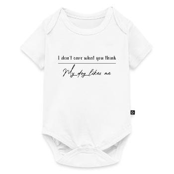 Don't care what you think dog likes me | Hund - Baby Premium Kurzarmbody - Weiß - Vorne