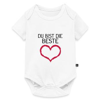 Du bist die Beste Herz Geschenk - Baby Premium Kurzarmbody - Weiß - Vorne