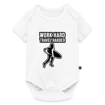 Work hard travel harder - Baby Premium short-sleeve bodysuit - white - Front