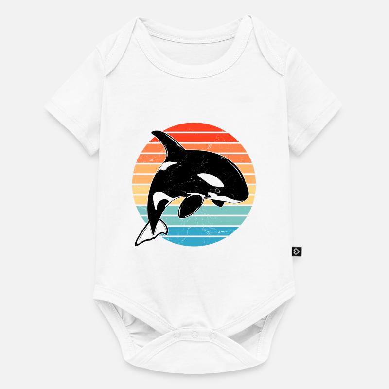 Orca Retro - Baby Premium Kurzarmbody - Weiß