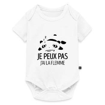 JE PEUX PAS J'AI LA FLEMME - Body à manches courtes Premium Bébé - blanc - Devant