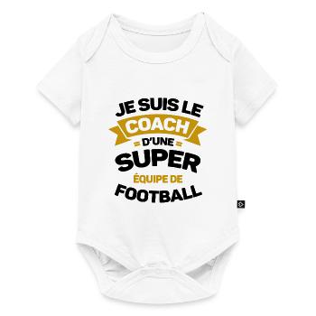 COACH D'UNE SUPER ÉQUIPE DE FOOTBALL - Body à manches courtes Premium Bébé - blanc - Devant