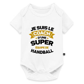 COACH D'UNE SUPER ÉQUIPE DE HANDBALL - Body à manches courtes Premium Bébé - blanc - Devant