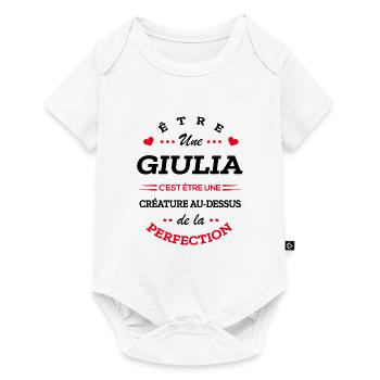 GIULIA PARFAITE - NOM GIULIA - Body à manches courtes Premium Bébé - blanc - Devant