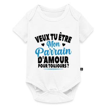 Veux Tu Être Mon Parrain D'amour Annonce Grossesse - Body à manches courtes Premium Bébé - blanc - Devant
