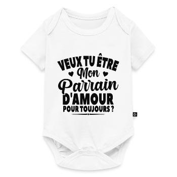 Veux Tu Être Mon Parrain D'amour Annonce Grossesse - Body à manches courtes Premium Bébé - blanc - Devant