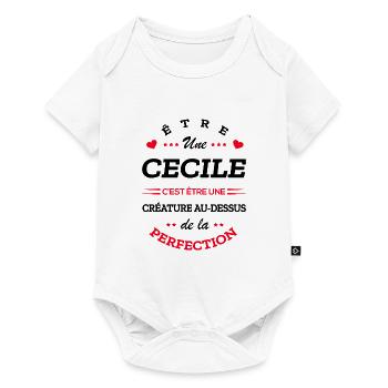 CECILE PARFAITE - NOM CECILE - Body à manches courtes Premium Bébé - blanc - Devant