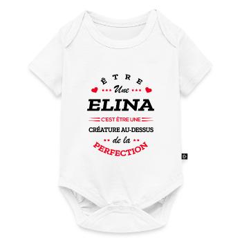 ELINA PARFAITE - NOM ELINA - Body à manches courtes Premium Bébé - blanc - Devant