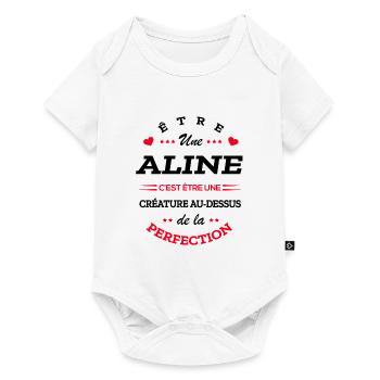 ALINE PARFAITE - NOM ALINE - Body à manches courtes Premium Bébé - blanc - Devant
