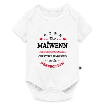 MAÏWENN PARFAITE - NOM MAÏWENN - Body à manches courtes Premium Bébé - blanc - Devant
