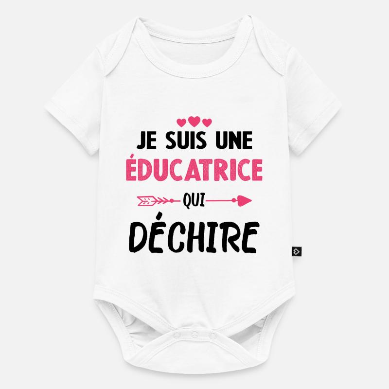 Je Suis Une Éducatrice Qui Déchire - Body à manches courtes Premium Bébé - blanc