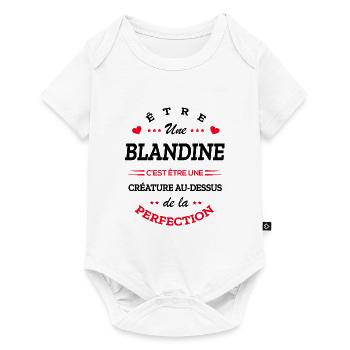 BLANDINE PARFAITE - NOM BLANDINE - Body à manches courtes Premium Bébé - blanc - Devant