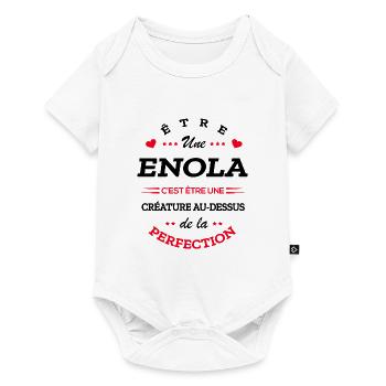 ENOLA PARFAITE - NOM ENOLA - Body à manches courtes Premium Bébé - blanc - Devant