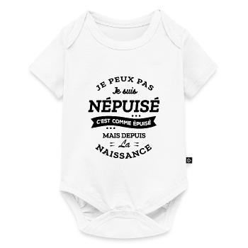 JE PEUX PAS JE SUIS NÉPUISÉ HUMOUR FATIGUE - Body à manches courtes Premium Bébé - blanc - Devant