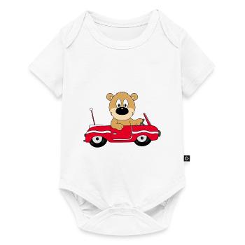TEDDY - TEDDYBÄR - AUTO - TIER - KIND - BABY - Baby Premium Kurzarmbody - Weiß - Vorne