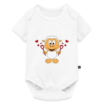 SCHAF - SHEEP - LIEBE - LOVE - SEIFENBLASEN - TIER - Baby Premium Kurzarmbody - Weiß - Vorne
