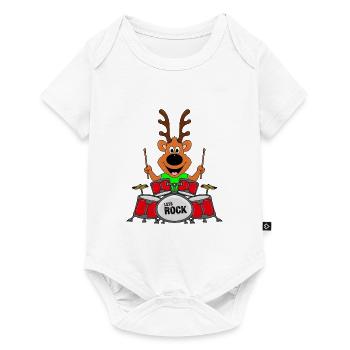 SCHLAGZEUGER - SCHLAGZEUG - MUSIKER - REH - TIER - Baby Premium Kurzarmbody - Weiß - Vorne