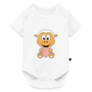 SCHAF - HERZ - LIEBE - LOVE - TIER - KIND - BABY - Baby Premium Kurzarmbody - Weiß - Vorne