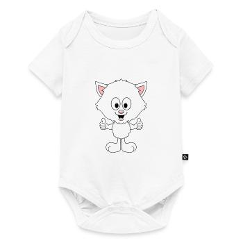 KATZE - LIKE - LIKEN - MÖGEN - TIER - KIND - BABY - Baby Premium Kurzarmbody - Weiß - Vorne
