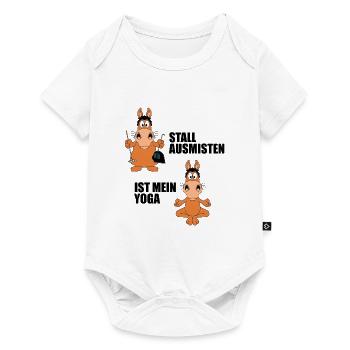 PFERD - STALL AUSMISTEN IST MEIN YOGA - Baby Premium Kurzarmbody - Weiß - Vorne
